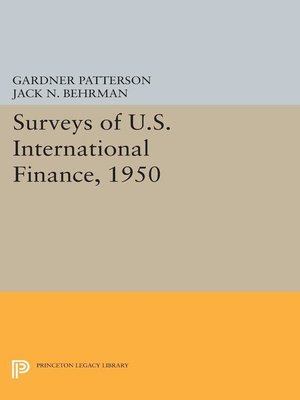 cover image of Surveys of U.S. International Finance, 1950